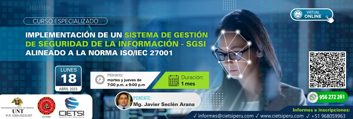 curso especializado implementaciOn de un sistema de gestiOn de seguridad de la informaciOn   sgsi alineado a la norma iso iec 27001